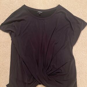 Express Black Tie Front Relaxed Tee